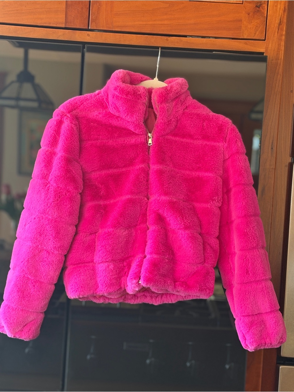 Tractr Girls Plush Puffer Jacket - Bright Pink